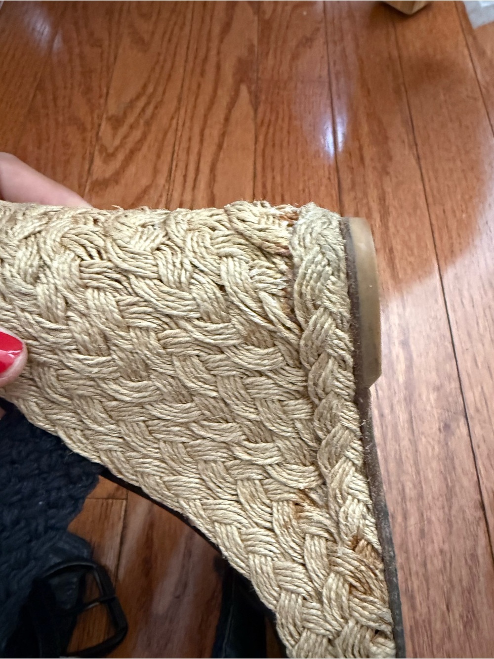 Stuart Weitzman Black Braided Wedge Sandals - Picture 4 of 7